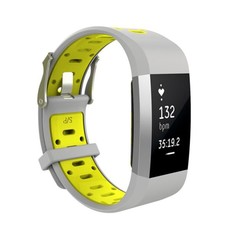 Killerdeals Silicone Strap for Fitbit Charge 2 - Grey & Yellow