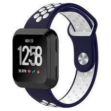 Killerdeals Vented Silicone Strap for Fitbit Versa (S/M/L) - Black & Grey