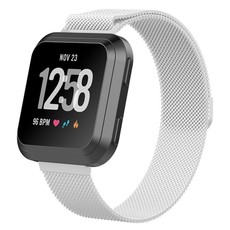 Tuff-Luv Stainless Steel Milenase Watch Strap for FitBit Versa - Silver