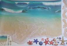 3D Wall or Floor Stickers - Beach