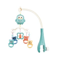 Baby Crib Mobile Rechargeable Remote Control Bed Bell Rattle Toy - Blue