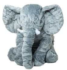 Elephant Long Plush Pillow - Grey