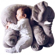 Fom Toys Stuffed Elephant Plush Pillow - Grey