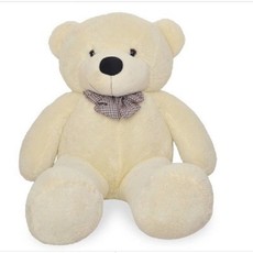 Giant Cuddly Plush Teddy Bear with Bow-Tie- Ivory White - 80cm