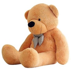 Giant Cuddly Plush Teddy Bear with Bow-Tie- Light Brown - 120cm