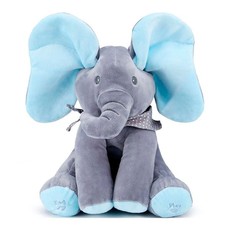 Music Singing Elephant Plush Toy - Blue & Grey