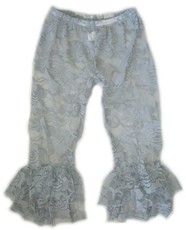 Baby Headbands Lace Leggings Bootleg Pants - Grey
