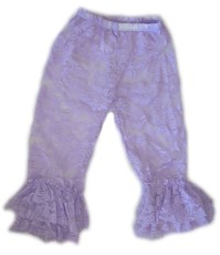 Baby Headbands Lace Leggings Bootleg Pants - Lilac