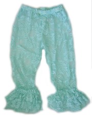 Baby Headbands Lace Leggings Bootleg Pants - Mint
