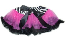 Baby Headbands Pettiskirt Princess Style - Hot Pink, Black with Zebra Stripes (Size: 0-2 Years)