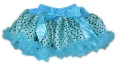 Baby Headbands Pettiskirt Princess Style - Turqoise, Blue & Black Dots (Size: 0-2 Years)