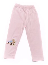 Leggings with Bird Appliqué for Girls - Pink