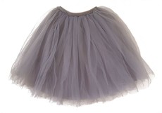 Long Fluffy Tulle Tutu Skirt in Color Grey