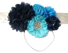 Baby Headbands Belly Bandz Maternity Band - Navy, Silver & Turquoise