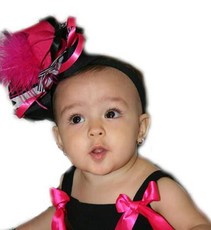 Baby Headbands Girls' Boutique Bow - Black, Hot Pink &White