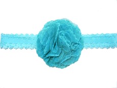 Baby Headbands Detailed Net Flower Headband - Aqua