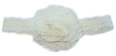 Baby Headbands Detailed Net Flower Headband - Cream