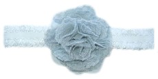 Baby Headbands Detailed Net Flower Headband - Grey