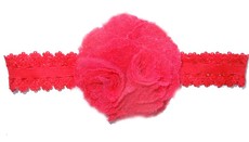 Baby Headbands Detailed Net Flower Headband - Red