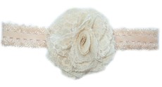 Baby Headbands Detailed Net Flower Headband - Tan