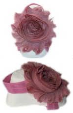 Baby Headbands Girl's Fine Flower Footies (Baby Bare Foot Sandals) - Dusty Pink (0 - 2 Years)