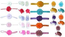 Baby Headbands Girl's Flower & Diamante Footies with Headbands 10 sets - Mixed (0 - 2 Years)