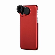 Snapfun Protective Case Plus Wide Angle & Macro Lenses for Iphone X - Red