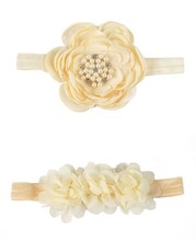 Croshka Designs Set of Two Flower Headbands in Ivory