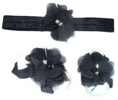 Diamante Headband with Barefoot sandal - Black