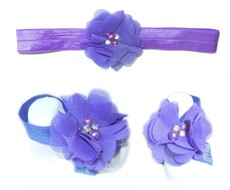 Diamante Headband with Barefoot sandal - Purple