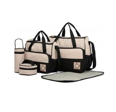 5 Pieces Baby Diaper Traveling Bag- Black