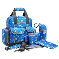 Multifunction Baby Diaper Bag Set - Blue (Set of 5)