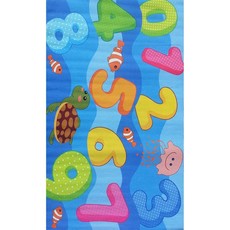 Carpet City Colourful Numbers and Animal Kiddies Rug 100x160 cm