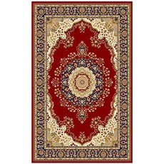 Carpet City Dark red and cream intrigue persian printed rug 160 x 230cm