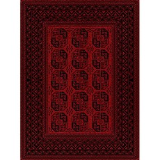 Carpet City Factory Shop dark red with black pattern rug 1.60x2.30