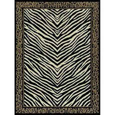 Carpet City Factory Shop Zebra skin and leopard print border rug 1.60x2.30