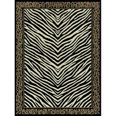 Carpet City Factory Shop Zebra Skin And Leopard Print Border Rug 2.00 x 2.90