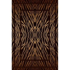 Carpet City Gold and Black Zebra Print Rug 1.00x1.50