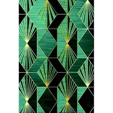 Carpet City Light Green and Dark Green Diamond-Patterned Rug 160 x 230 cm