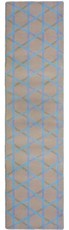 Carpet City Runner with Beige and Blue Pantagons