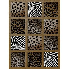 Carpet City Zebra and Leopard Skin Print 1.00x1.50