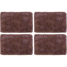Lush Living Rug Bailey Plush Shaggy - Chocolate - 50 x 80cm - Pack of 4