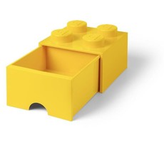 LEGO Brick Drawer 4 Knob - Yellow
