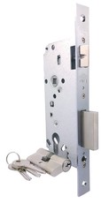 Cisa 50mm, 500kg strong double throw deadbolt lock with cylinder, nickel finish