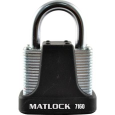 Matlock 40Mm 4 Pin Strong Padlock Black Keyed Alike