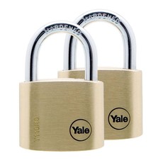 Yale - 40mm Brass Padlock - 2 Pack Keyed Alike
