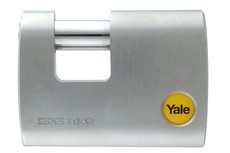 Yale - 60mm Brass Satin Chrome Rectangular Padlock