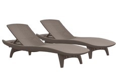 Keter Pacific Sun Lounger Set of 2 - Cappucccino