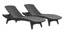 Keter Pacific Sun Lounger Set of 2 - Graphite