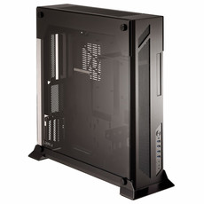 Lian-li Wall-Mountable Open to air Chassis with Tempered Glass Side Panel - Black